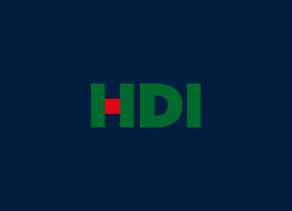 Logo displaying "HDI" in green with a red accent on a dark blue background.